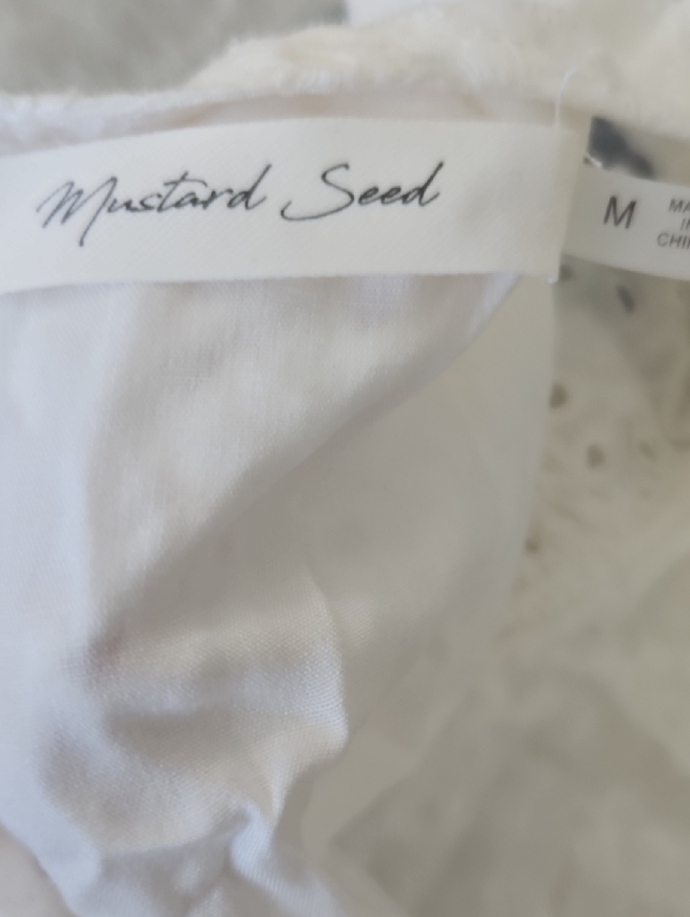 Mustard Seed White Eyelet Mini Dress with Ruffle Details - Picture 6 of 7